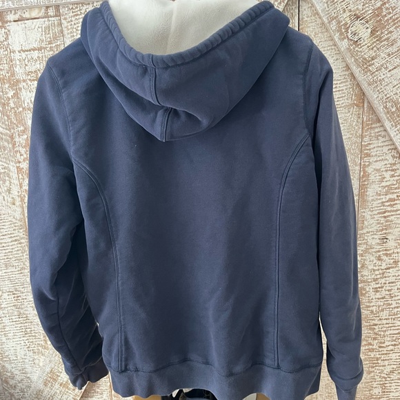 L L Bean Women’s Navy Sherpa Lined Full Zip Hoodie Size Medium - Picture 2 of 7